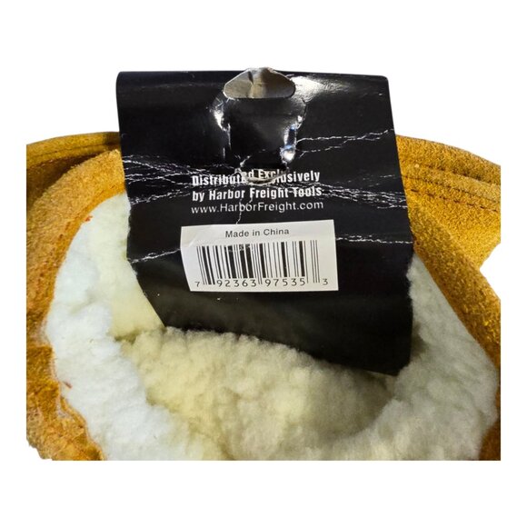 NEW Western Safety Split Cowhide Leather Mittens w/ Synthetic Wool Lining Size L - Picture 6 of 7